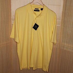 Hathaway Mens Yellow New Soft Short Sleeve Polo Large